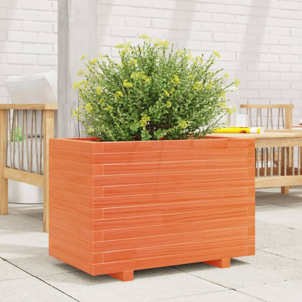 vidaXL Pflanzkübel Wachsbraun 70x40x49,5 cm Massivholz Kiefer