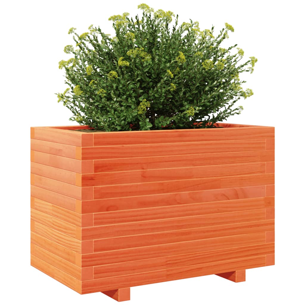 vidaXL Pflanzkübel Wachsbraun 70x40x49,5 cm Massivholz Kiefer