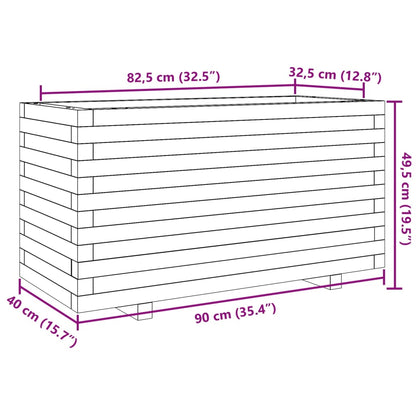 vidaXL Pflanzkübel Weiß 90x40x49,5 cm Massivholz Kiefer