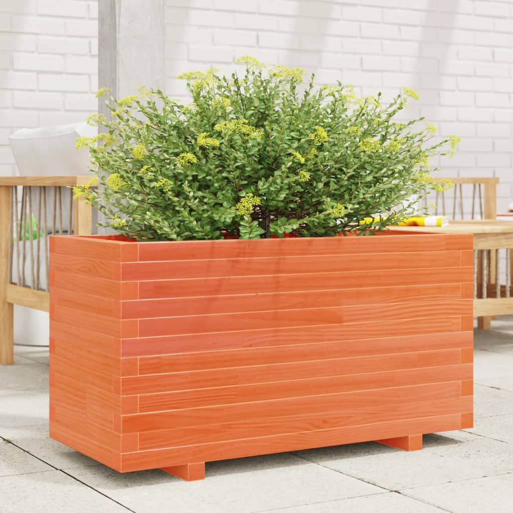 vidaXL Pflanzkübel Wachsbraun 90x40x49,5 cm Massivholz Kiefer
