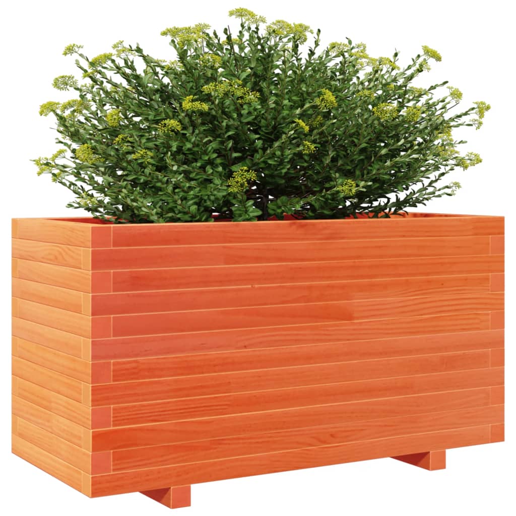vidaXL Pflanzkübel Wachsbraun 90x40x49,5 cm Massivholz Kiefer