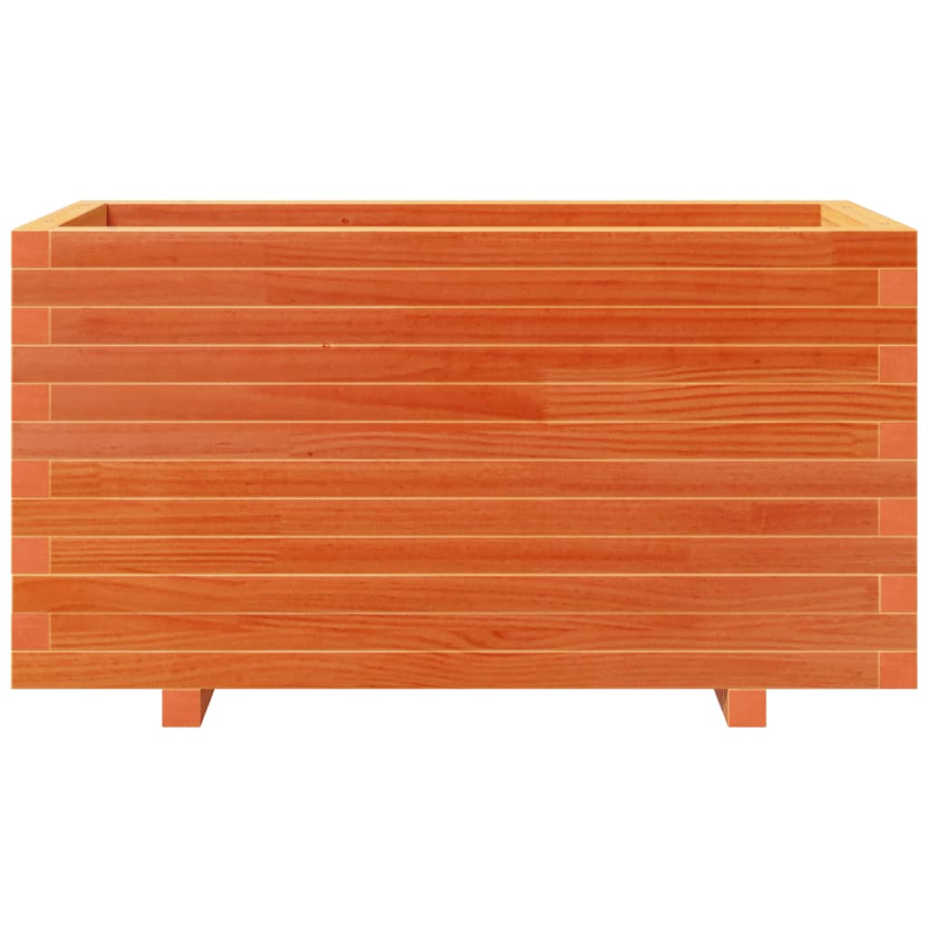 vidaXL Pflanzkübel Wachsbraun 90x40x49,5 cm Massivholz Kiefer
