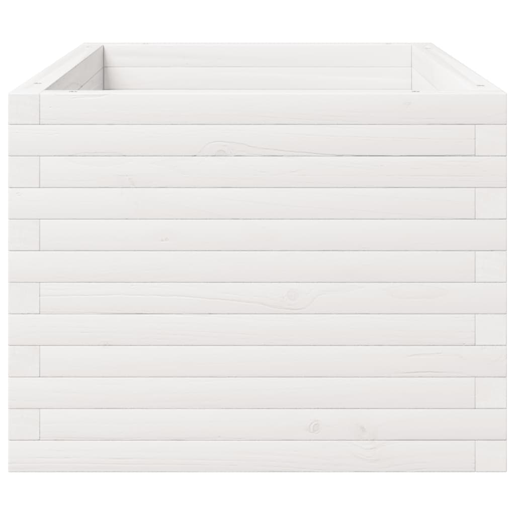 vidaXL Pflanzkübel Weiß 90x60x49,5 cm Massivholz Kiefer