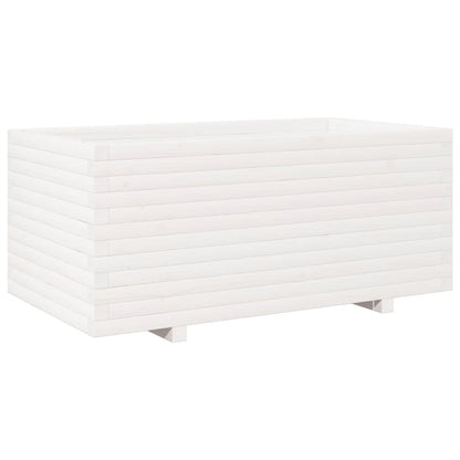 vidaXL Pflanzkübel Weiß 110x60x49,5 cm Massivholz Kiefer