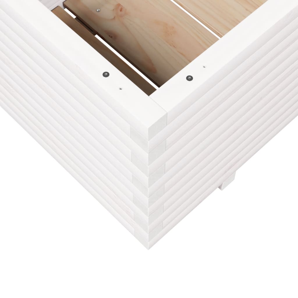 vidaXL Pflanzkübel Weiß 110x60x49,5 cm Massivholz Kiefer