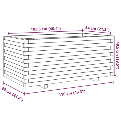 vidaXL Pflanzkübel Weiß 110x60x49,5 cm Massivholz Kiefer