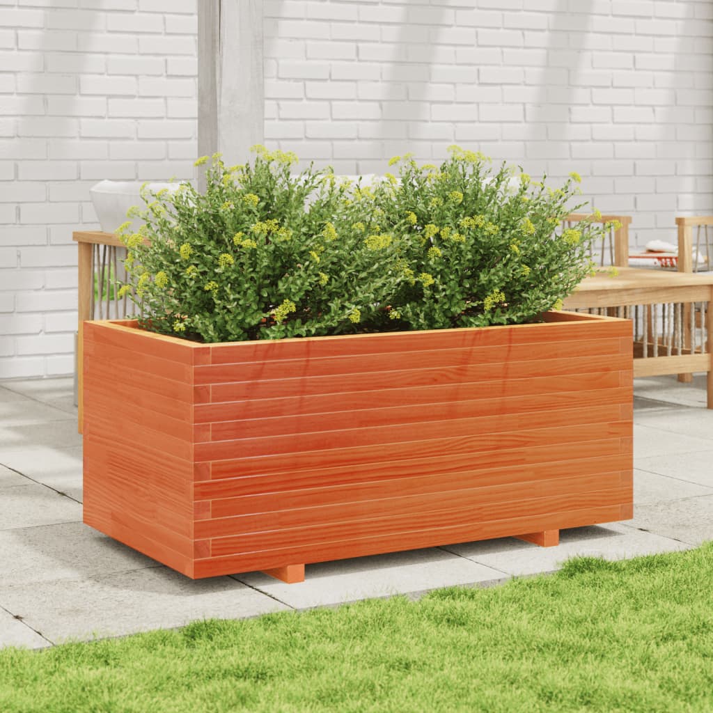 vidaXL Pflanzkübel Wachsbraun 110x60x49,5 cm Massivholz Kiefer