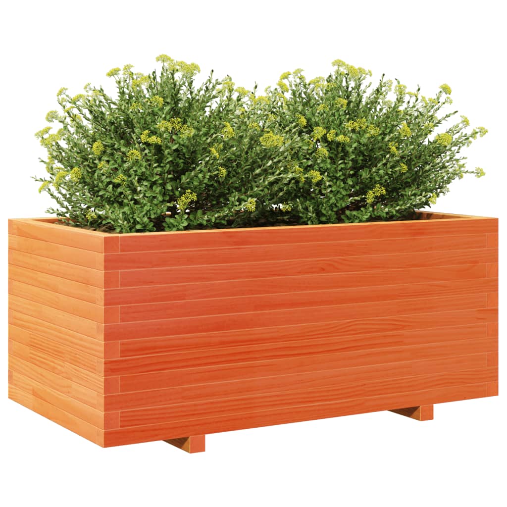 vidaXL Pflanzkübel Wachsbraun 110x60x49,5 cm Massivholz Kiefer