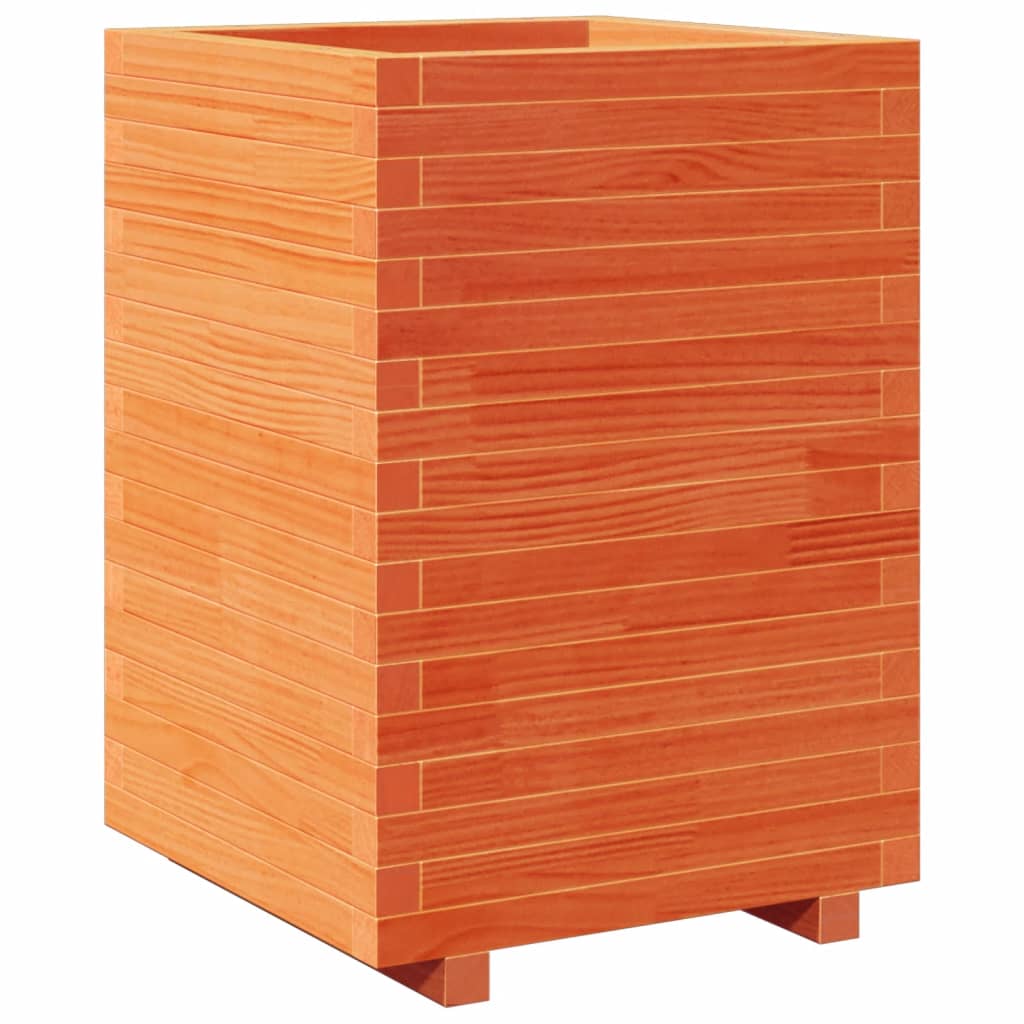 vidaXL Pflanzkübel Wachsbraun 50x50x72,5 cm Massivholz Kiefer