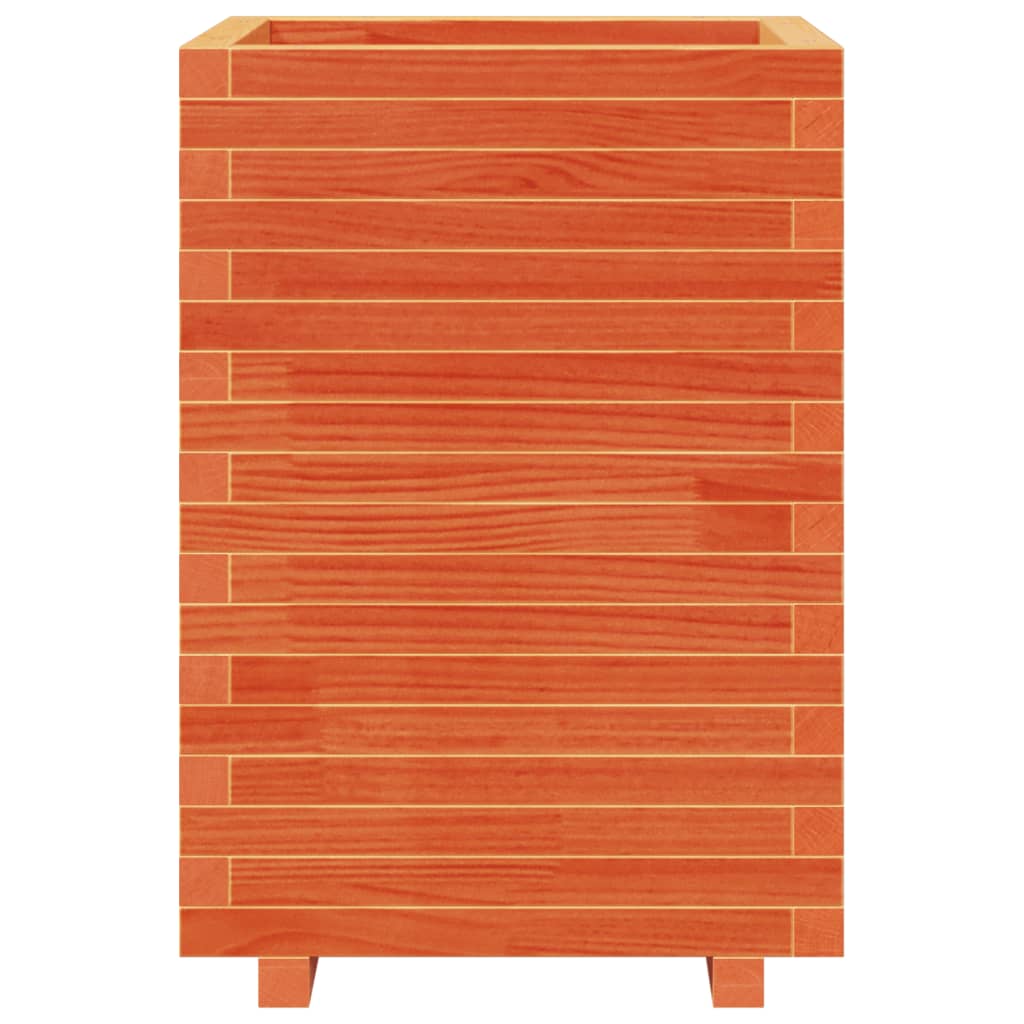 vidaXL Pflanzkübel Wachsbraun 50x50x72,5 cm Massivholz Kiefer