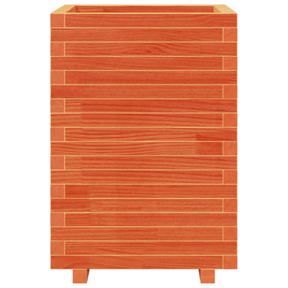vidaXL Pflanzkübel Wachsbraun 50x50x72,5 cm Massivholz Kiefer