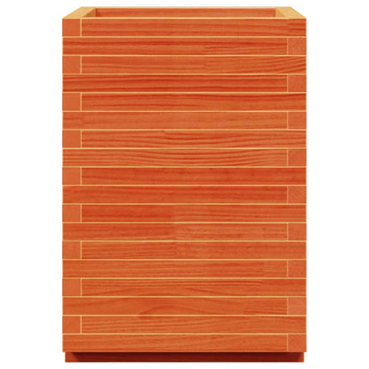 vidaXL Pflanzkübel Wachsbraun 50x50x72,5 cm Massivholz Kiefer