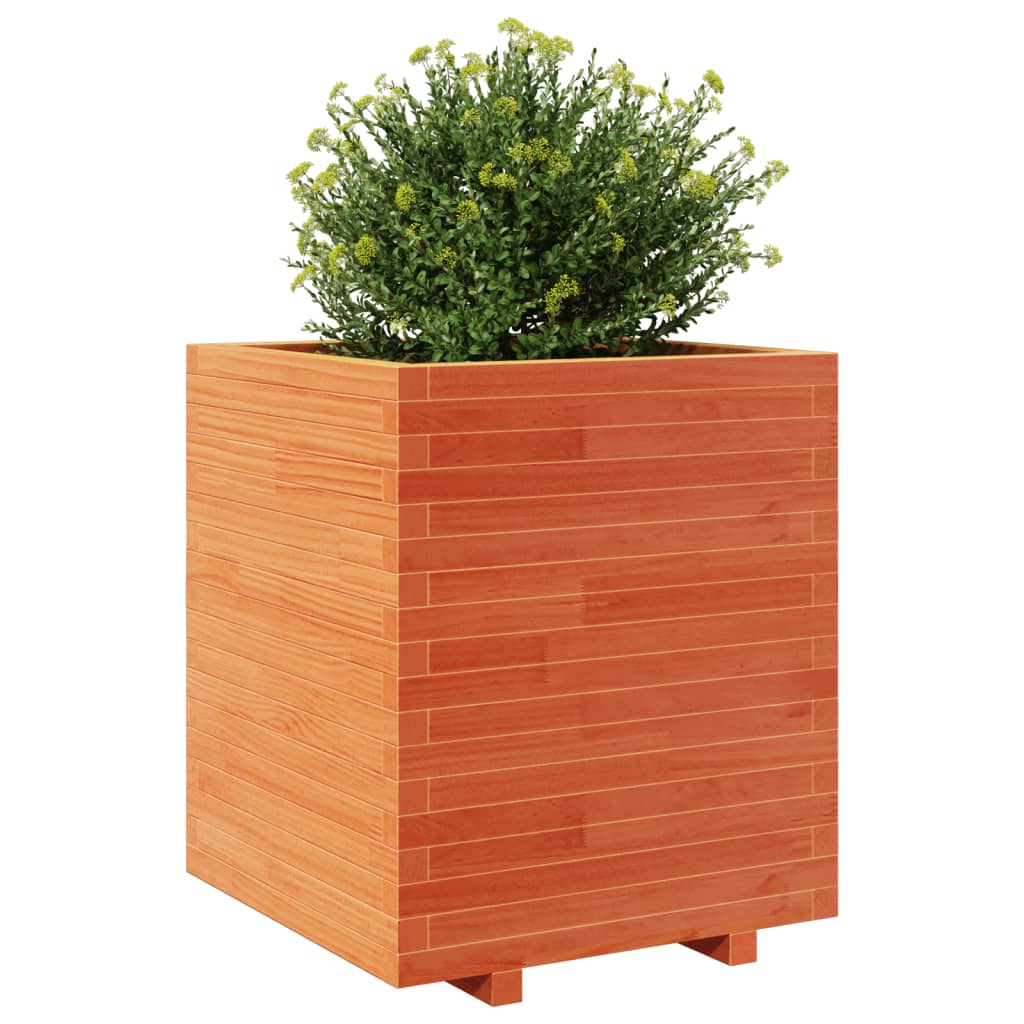 vidaXL Pflanzkübel Wachsbraun 60x60x72,5 cm Massivholz Kiefer