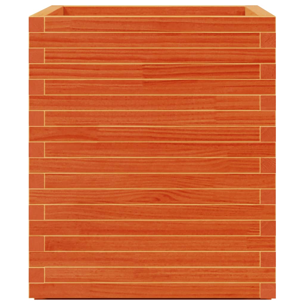 vidaXL Pflanzkübel Wachsbraun 60x60x72,5 cm Massivholz Kiefer