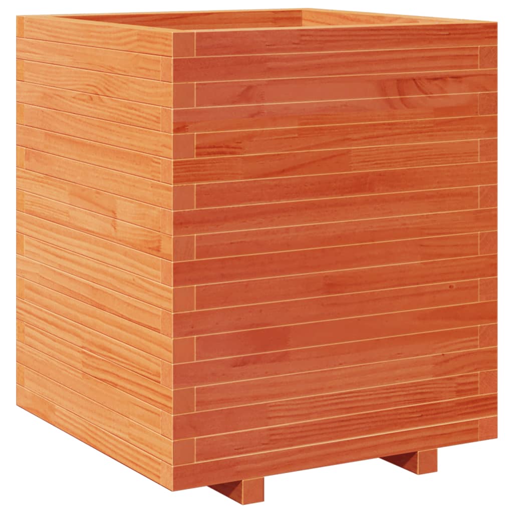 vidaXL Pflanzkübel Wachsbraun 60x60x72,5 cm Massivholz Kiefer