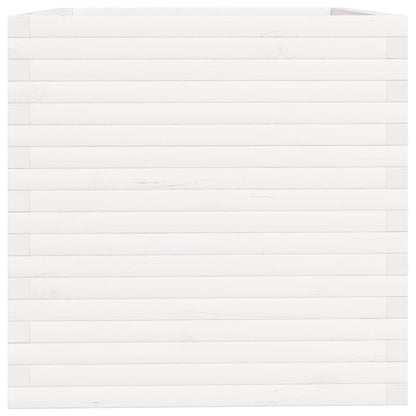 vidaXL Pflanzkübel Weiß 70x70x72,5 cm Massivholz Kiefer