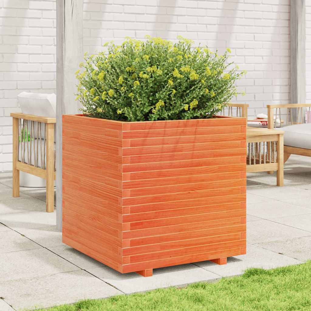 vidaXL Jardinière marron miel 70x70x72,5 cm Bois de pin massif