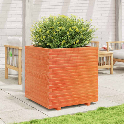 vidaXL Jardinière marron miel 70x70x72,5 cm Bois de pin massif