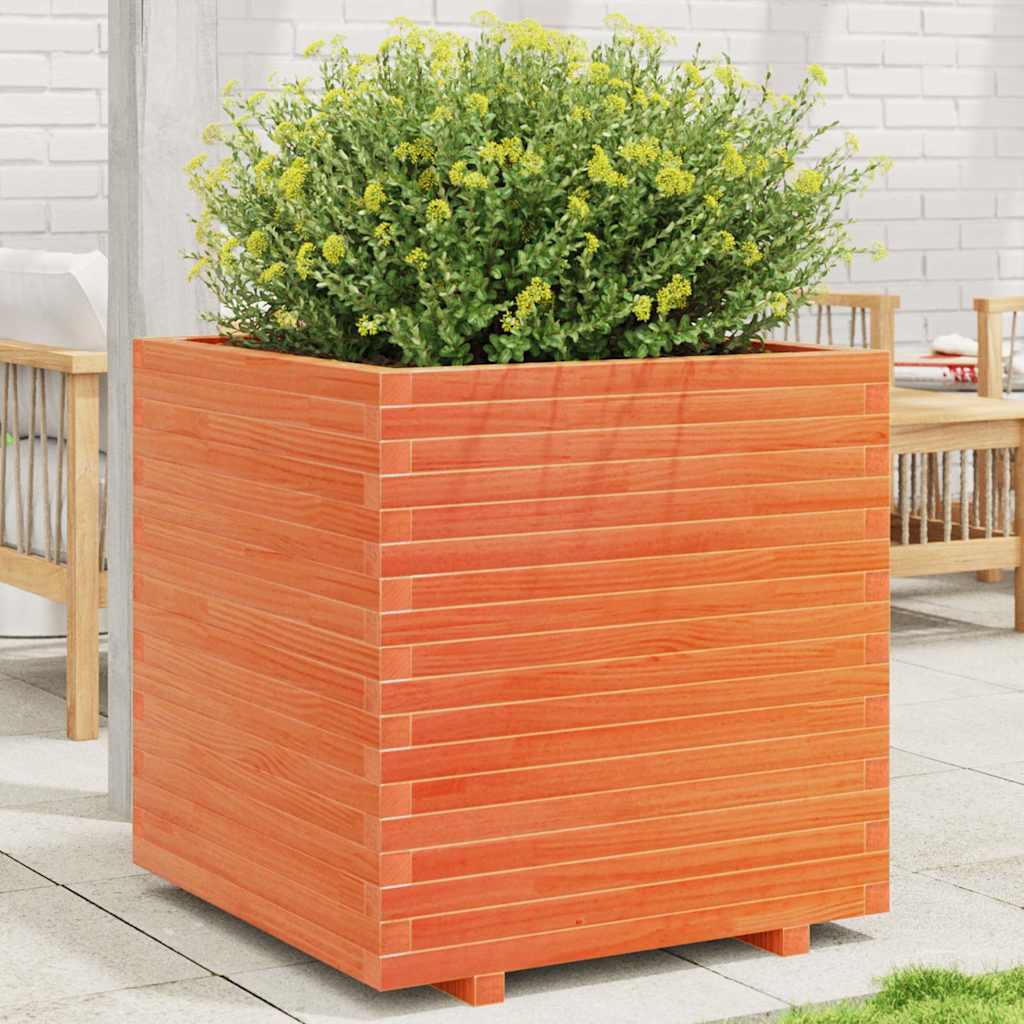 vidaXL Jardinière marron miel 70x70x72,5 cm Bois de pin massif