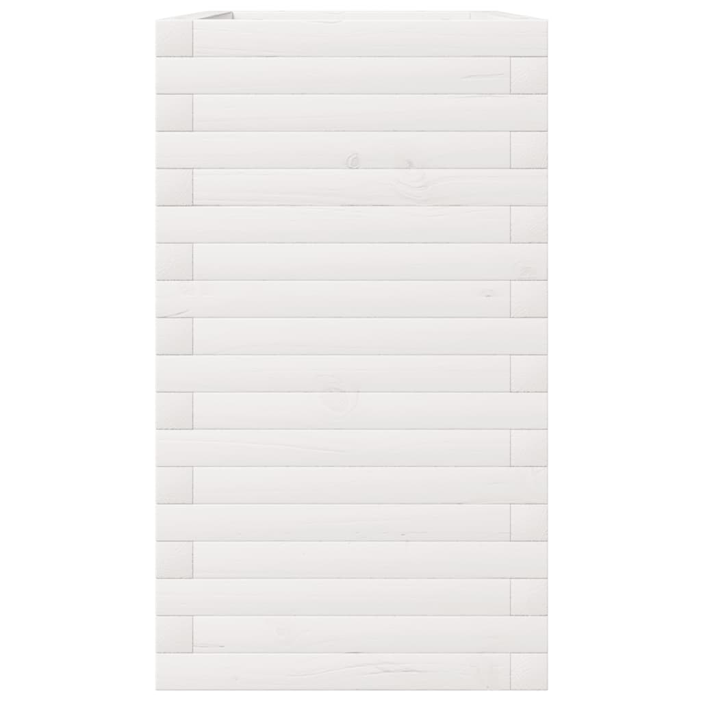 vidaXL Pflanzkübel Weiß 90x40x72,5 cm Massivholz Kiefer