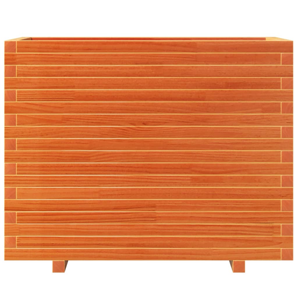 vidaXL Pflanzkübel Wachsbraun 90x40x72,5 cm Massivholz Kiefer