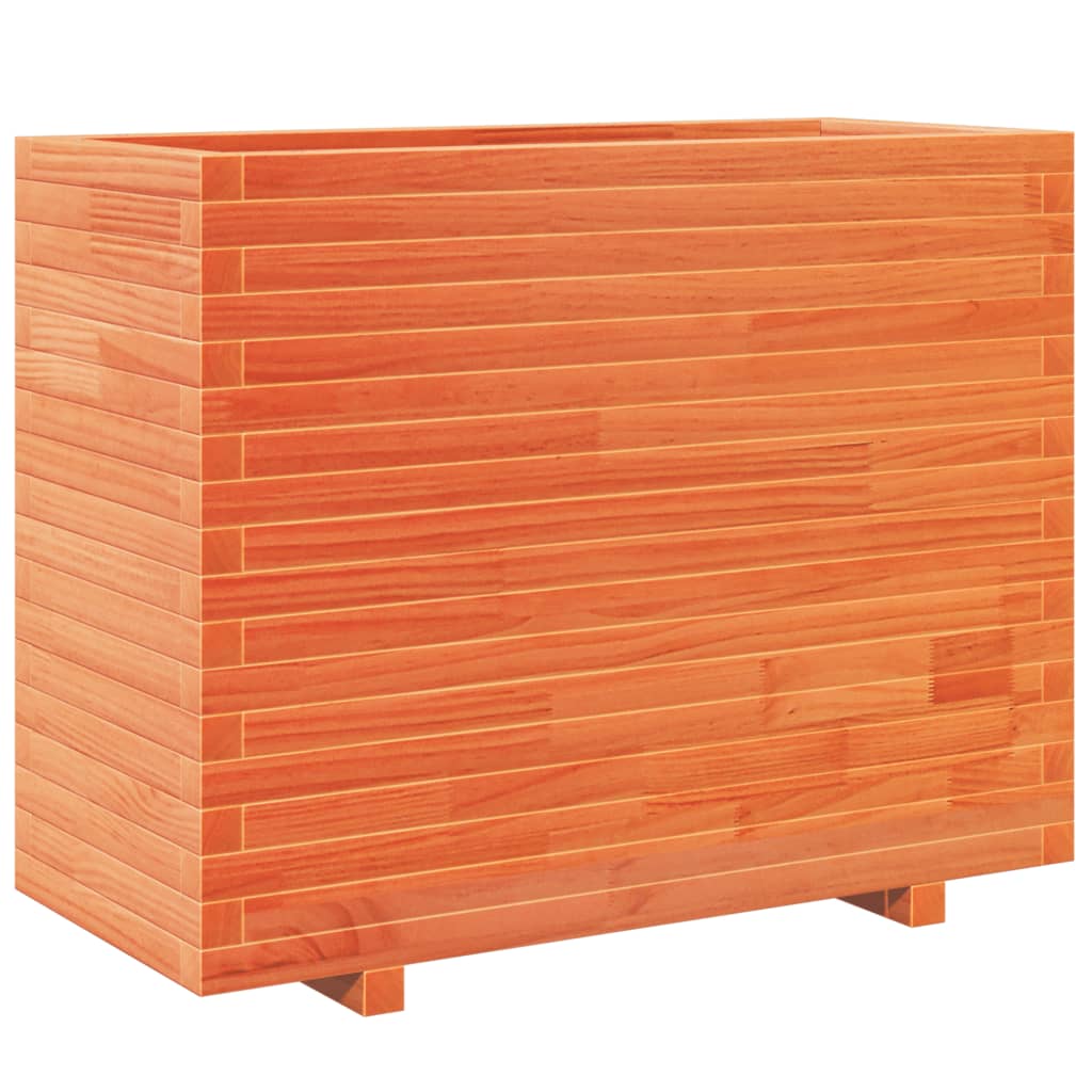 vidaXL Pflanzkübel Wachsbraun 90x40x72,5 cm Massivholz Kiefer