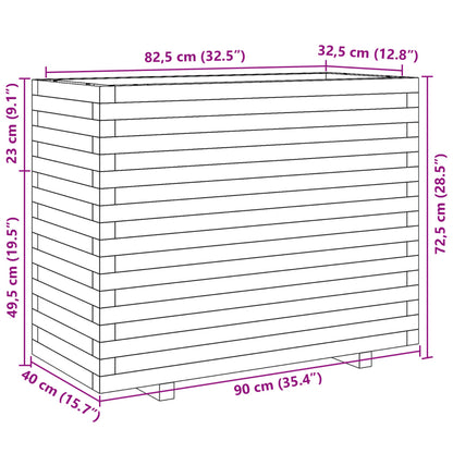 vidaXL Pflanzkübel Wachsbraun 90x40x72,5 cm Massivholz Kiefer