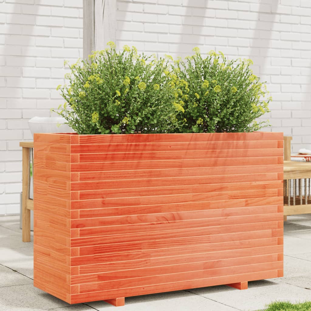 vidaXL Pflanzkübel Wachsbraun 110x40x72,5 cm Massivholz Kiefer