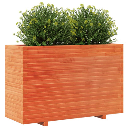 vidaXL Pflanzkübel Wachsbraun 110x40x72,5 cm Massivholz Kiefer