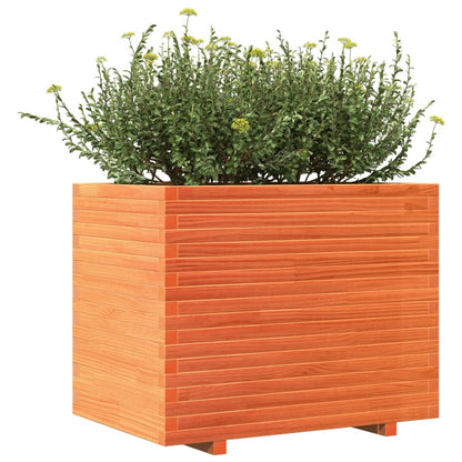 vidaXL Pflanzkübel Wachsbraun 90x60x72,5 cm Massivholz Kiefer