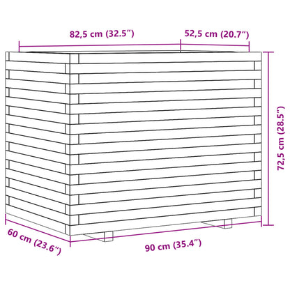 vidaXL Pflanzkübel Wachsbraun 90x60x72,5 cm Massivholz Kiefer