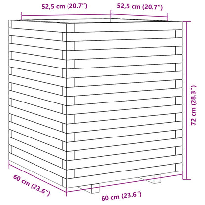 vidaXL Pflanzkübel Wachsbraun 60x60x72 cm Massivholz Kiefer
