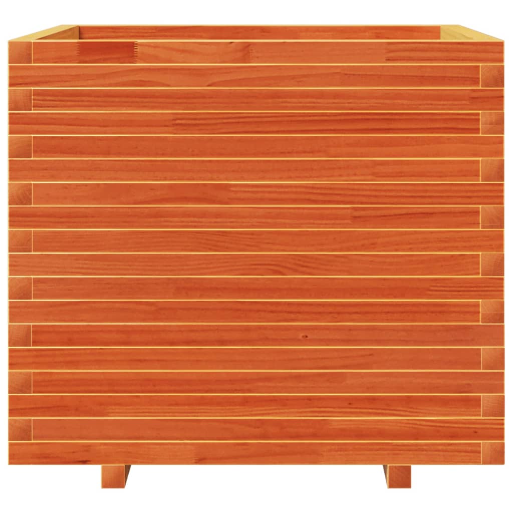 vidaXL Pflanzkübel Wachsbraun 80x80x72 cm Massivholz Kiefer