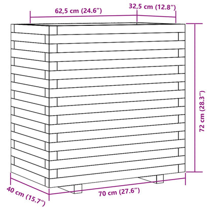 vidaXL Pflanzkübel Wachsbraun 70x40x72 cm Massivholz Kiefer