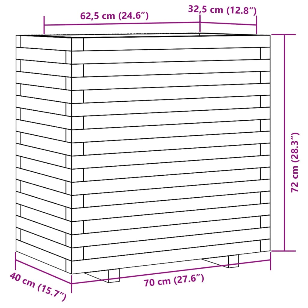 vidaXL Pflanzkübel 70x40x72 cm Massivholz Douglasie