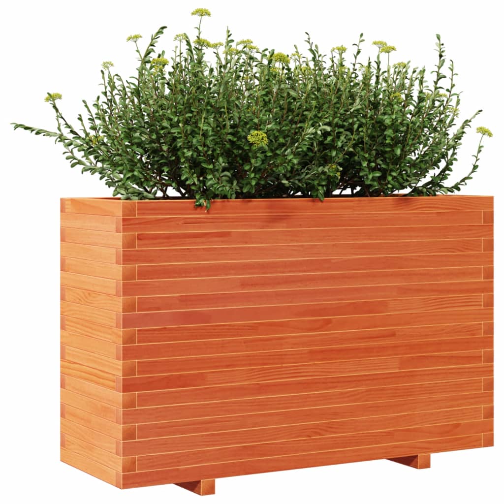 vidaXL Pflanzkübel Wachsbraun 110x40x72 cm Massivholz Kiefer