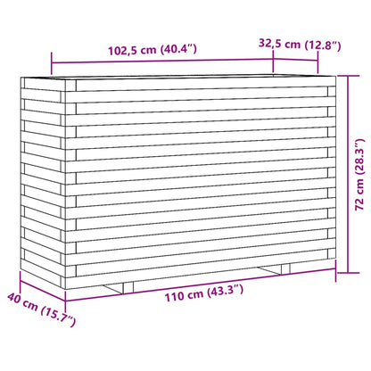 vidaXL Pflanzkübel Wachsbraun 110x40x72 cm Massivholz Kiefer