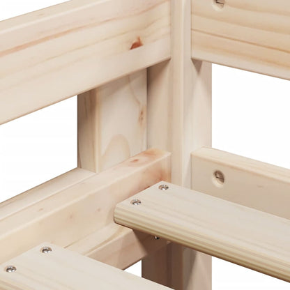 Hochbett mit Leiter und Dach 80x200 cm Massivholz Kiefer