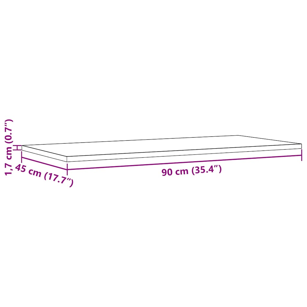 vidaXL Tischplatten 2 Stk. 90x45x1,7 cm Rechteckig Massivholz Kiefer
