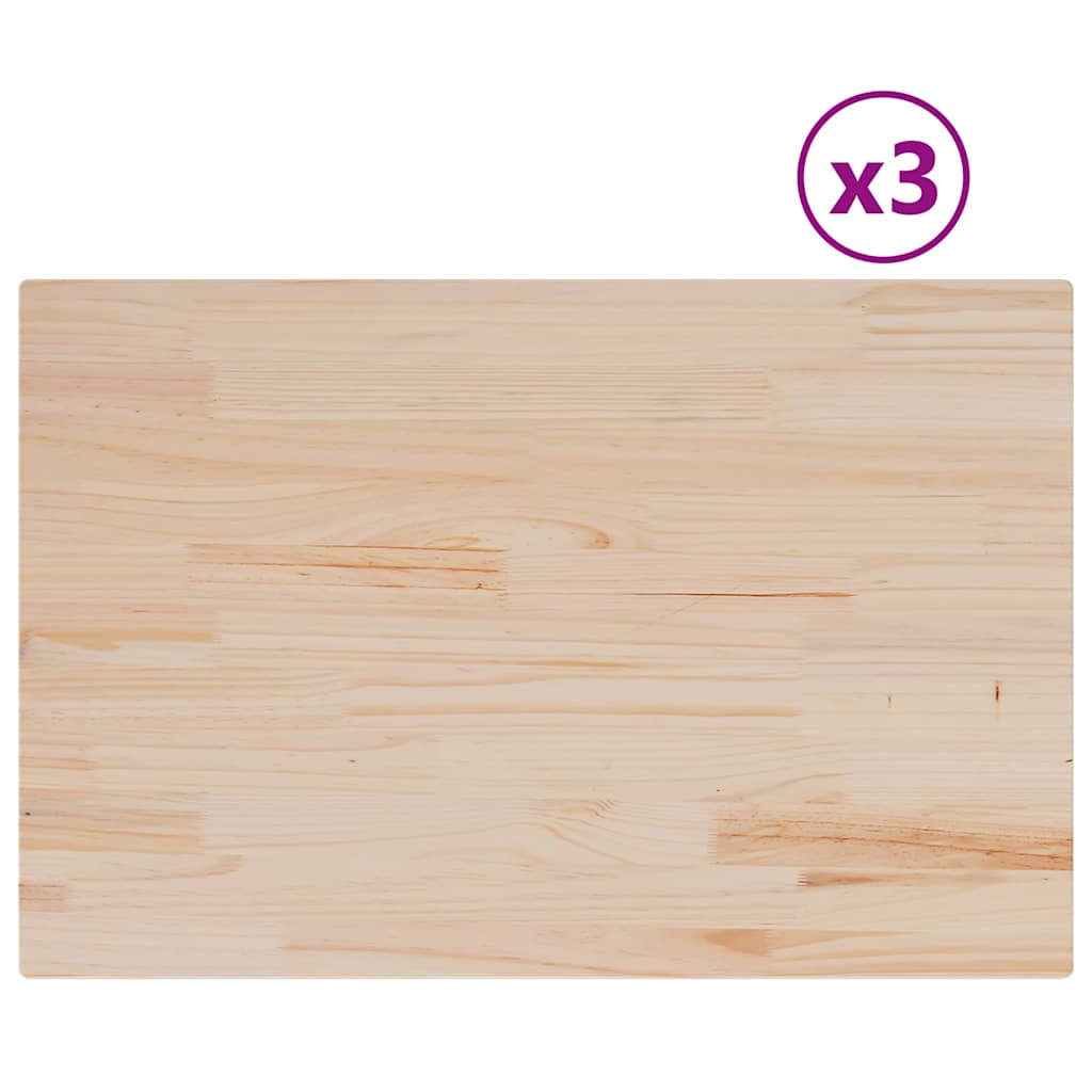 vidaXL Tischplatten 3 Stk. 80x53x1,7 cm Rechteckig Massivholz Kiefer