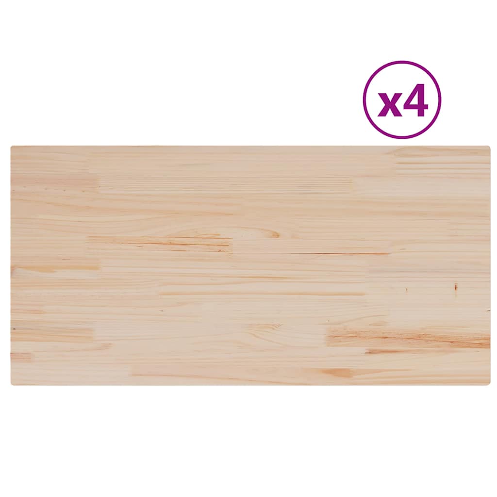 vidaXL Plateaux de table 4 pcs 100x50x1,7 cm Rectangulaires Bois de pin massif