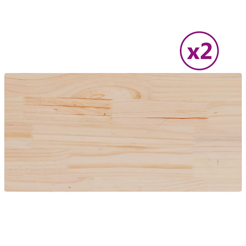 vidaXL Tischplatten 2 Stk. 60x30x2,5 cm Rechteckig Massivholz Kiefer