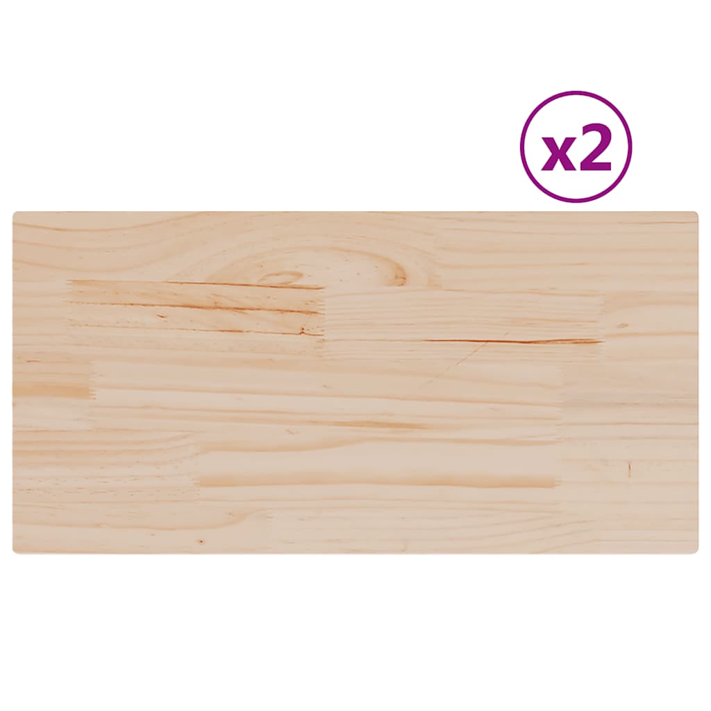 vidaXL Tischplatten 2 Stk. 90x45x2,5 cm Rechteckig Massivholz Kiefer