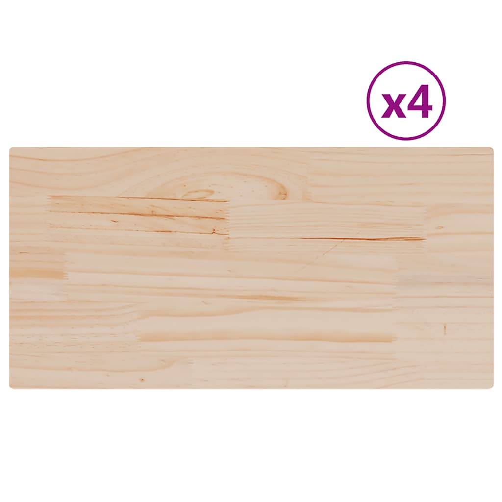 vidaXL Tischplatten 4 Stk. 90x45x2,5 cm Rechteckig Massivholz Kiefer