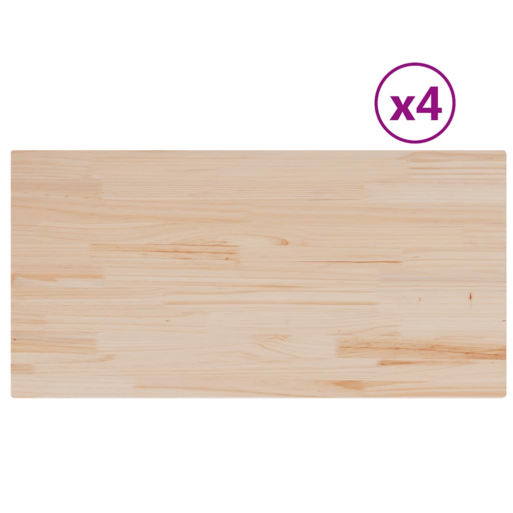 vidaXL Plateaux de table 4 pcs 100x50x2,5 cm Rectangulaires Bois de pin massif