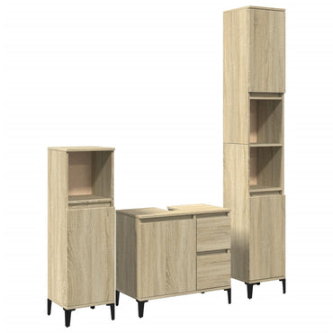vidaXL Ensemble de meubles de salle de bain 3 pcs Chêne Sonoma Aggloméré