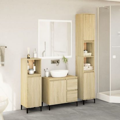 vidaXL Ensemble de meubles de salle de bain 3 pcs Chêne Sonoma Aggloméré