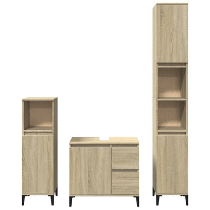 vidaXL Ensemble de meubles de salle de bain 3 pcs Chêne Sonoma Aggloméré
