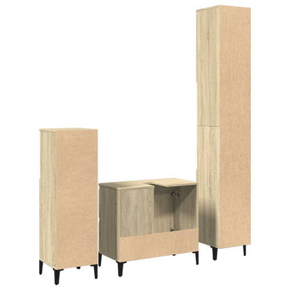 vidaXL Ensemble de meubles de salle de bain 3 pcs Chêne Sonoma Aggloméré