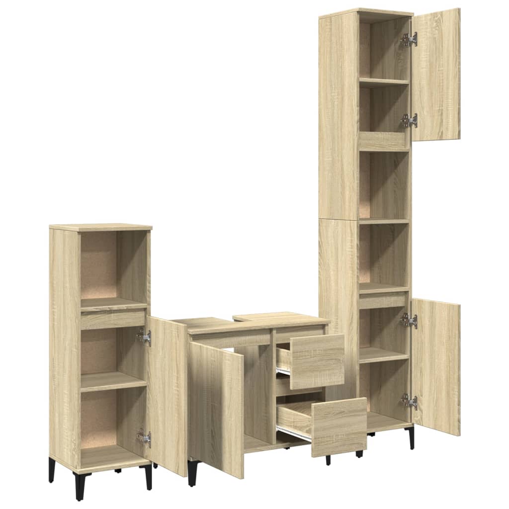 vidaXL Ensemble de meubles de salle de bain 3 pcs Chêne Sonoma Aggloméré